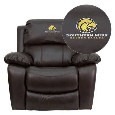 Southern Mississippi Golden Eagles Brown Leather Rocker Recliner - MEN-DA3439-91-BRN-45026-EMB-GG