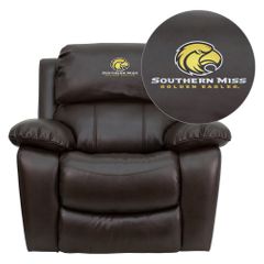 Southern Mississippi Golden Eagles Brown Leather Rocker Recliner - MEN-DA3439-91-BRN-45026-EMB-GG