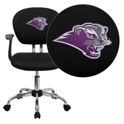 Southwest Baptist University Bearcats Black Mesh Task Chair - H-2376-F-BK-ARMS-41072-EMB-GG