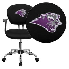 Southwest Baptist University Bearcats Black Mesh Task Chair - H-2376-F-BK-ARMS-41072-EMB-GG