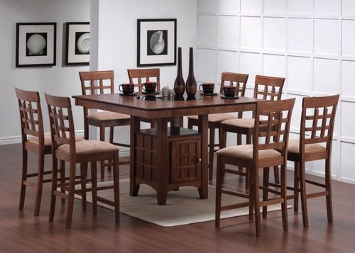 Square Counter Table and Stool Set 1 in Walnut - Coaster