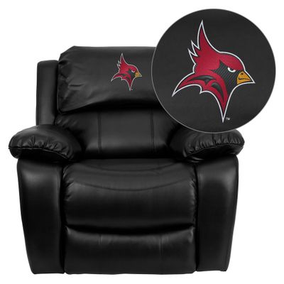 St. John Fisher College Cardinals Leather Rocker Recliner - MEN-DA3439-91-BK-41073-EMB-GG