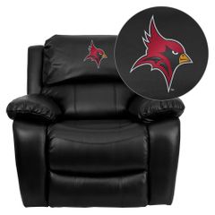 St. John Fisher College Cardinals Leather Rocker Recliner - MEN-DA3439-91-BK-41073-EMB-GG