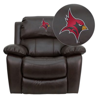 St. John Fisher College Cardinals Leather Rocker Recliner - MEN-DA3439-91-BRN-41073-EMB-GG