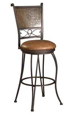 Stamped Back Bar Stool - Bronze with Muted Copper - Powell Furniture - 222-847