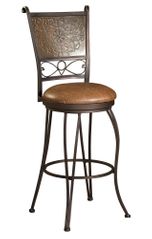 Stamped Back Bar Stool - Bronze with Muted Copper - Powell Furniture - 222-847