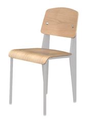 Standard Chair in White / Natural Oak - DC-595-WHITE