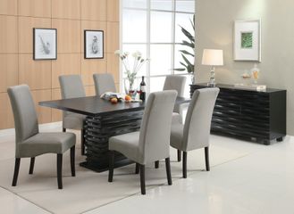 Stanton 8-Piece Dining Room Furniture Set in Rich Black / Gray - Coaster - 102061-62-65-DSET