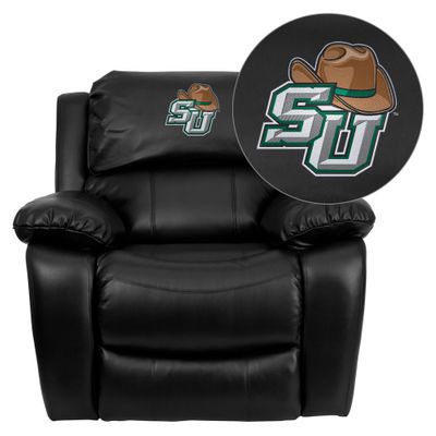Stetson University Hatters Embroidered Black Leather Rocker Recliner  - MEN-DA3439-91-BK-41075-A-EMB-GG