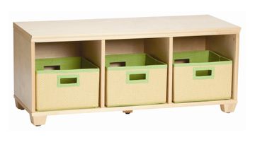Storage Bench with Lime Storage Baskets in Natural - Links - Alaterre - AB31012LIM