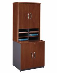 Storage Cabinet and Hutch Set - Series C Hansen Cherry Collection - Bush Office Furniture - WC24496A-97