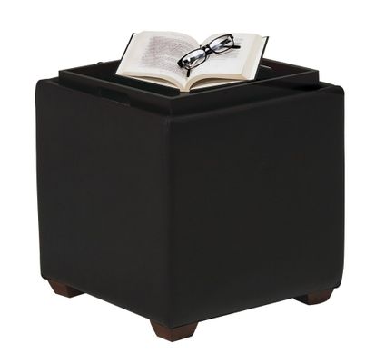 Storage Ottoman with Tray in Dark Brown - Office Star - MET817
