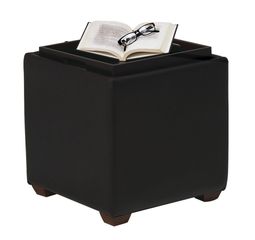 Storage Ottoman with Tray in Dark Brown - Office Star - MET817