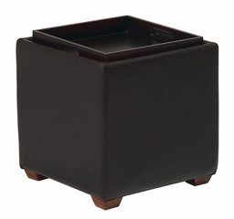 Storage Ottoman with Tray in Dark Brown - Office Star - MET817