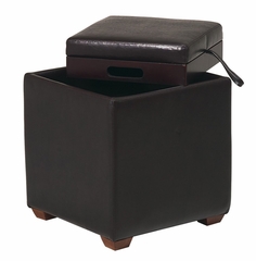Storage Ottoman with Tray in Dark Brown - Office Star - MET817