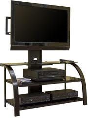 StudioEdge Panel TV Stand with Mount - Black / Dark Espresso / Black Glass - Sauder Furniture - 404700