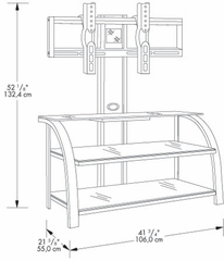 StudioEdge Panel TV Stand with Mount - Black / Dark Espresso / Black Glass - Sauder Furniture - 404700