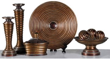 Stylecraft 12" Diameter Charger Plate, Bowl, Box and 2 Candle Holders