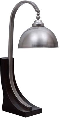 Stylecraft Espresso Based and Brushed Steel Desk Lamp
