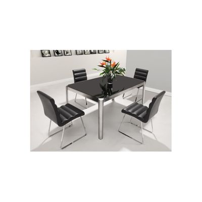 Stylus 5pc Black Dining Table Set - Zuo