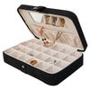 Sueded Jewelry Box with 24 Sections in Onyx Black - Maria - Jewelry Boxes by Mele - 0054562M