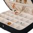 Sueded Jewelry Box with 24 Sections in Onyx Black - Maria - Jewelry Boxes by Mele - 0054562M