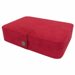 Sueded Jewelry Box with 24 Sections in Red - Maria - Jewelry Boxes by Mele - 0054522M