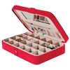 Sueded Jewelry Box with 24 Sections in Red - Maria - Jewelry Boxes by Mele - 0054522M