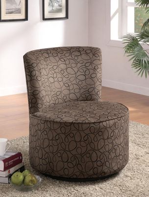 Swirly Print Round Swivel Chair - 902003