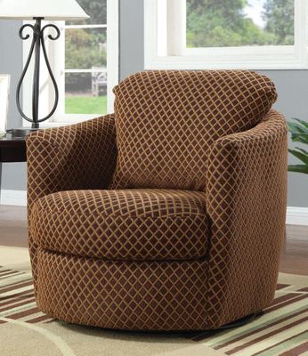 Swivel Diamond Pattern Upholstered Chair - 900405