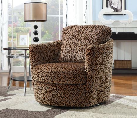 Swivel Leopard Upholstered Chair - 900195