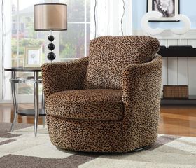 Swivel Leopard Upholstered Chair - 900195