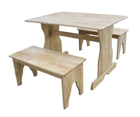 Table with Two Benches in Natural - JT01-3027