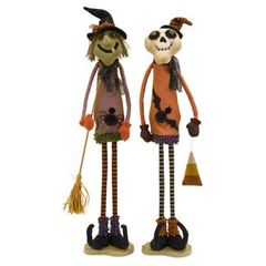 Tall Halloween Standing Witch and Ghost (Set of 2) - IMAX - 57344-2