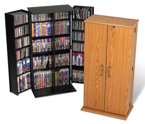 Tall Locking Media Storage Cabinet in Black - Prepac Furniture - BVS-0205