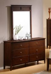 Tamara Dresser with Mirror in Walnut - Coaster - 201153-54-SET