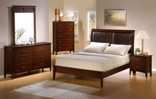 Tamara Eastern King Size Bedroom Furniture Set in Walnut - Coaster - 201151KE-BSET
