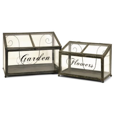 Tavaris Metal Greenhouse (Set of 2) - IMAX - 27535-2