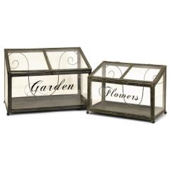 Tavaris Metal Greenhouse (Set of 2) - IMAX - 27535-2