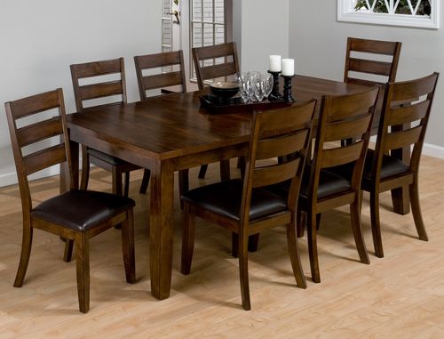 Taylor 9-Piece Dining Table Set in Brown Cherry - 337-84