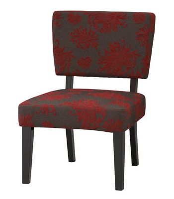 Taylor Accent Chair - Red, Gray, Black Flower - Linon Furniture - 36080RGB-01-KD-U