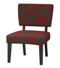 Taylor Accent Chair - Red, Gray, Black Flower - Linon Furniture - 36080RGB-01-KD-U