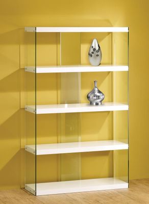 Tempered Glass Display Cabinet in White - 800306