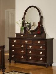 Temre Dresser with Mirror in Rich Cappuccino - Coaster - 201573-74-SET