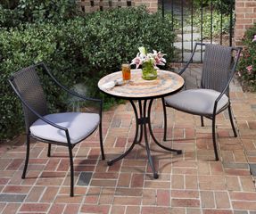 Terra Cotta Bistro Table and 2 Laguna Dining Arm Chairs - Home Styles - 5603-340