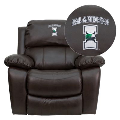 Texas A&M University - Corpus Christi Islanders Leather Rocker Recliner - MEN-DA3439-91-BRN-41076-EMB-GG
