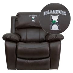 Texas A&M University - Corpus Christi Islanders Leather Rocker Recliner - MEN-DA3439-91-BRN-41076-EMB-GG