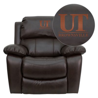 Texas at Brownsville Scorpions Embroidered Brown Leather Rocker Recliner  - MEN-DA3439-91-BRN-41098-EMB-GG
