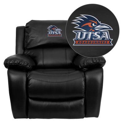 Texas at San Antonio Roadrunners Embroidered Black Leather Rocker Recliner  - MEN-DA3439-91-BK-41102-EMB-GG