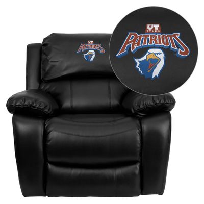 Texas at Tyler Patriots Embroidered Black Leather Rocker Recliner  - MEN-DA3439-91-BK-41103-EMB-GG